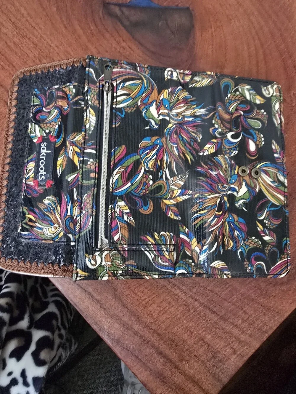 Sakroots Black Floral Multicolor Fold-Over Wallet
